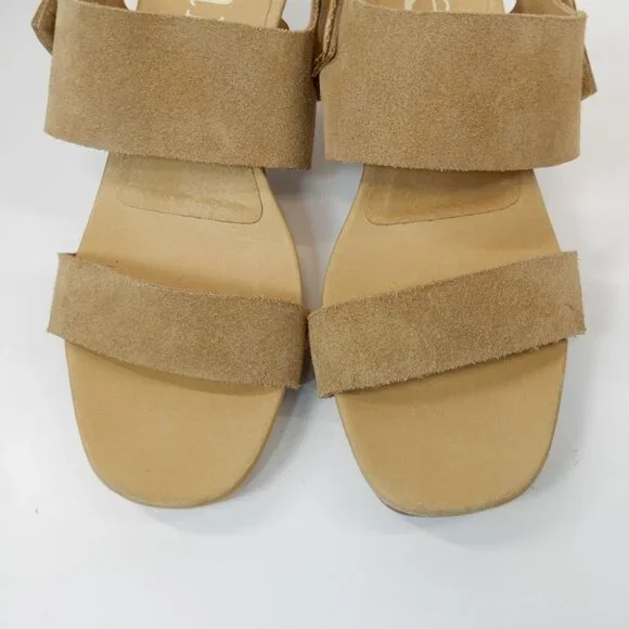 PEDRO GARCIA Celena Suede Slingback Sandals Size 37 7 Beige Heels NEW - Picture 4 of 12